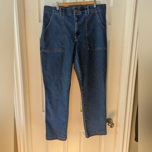 Women's KNOX ROSE Blue Straight Leg High Waist Mom Jeans 34/29 - Picture 8 of 11